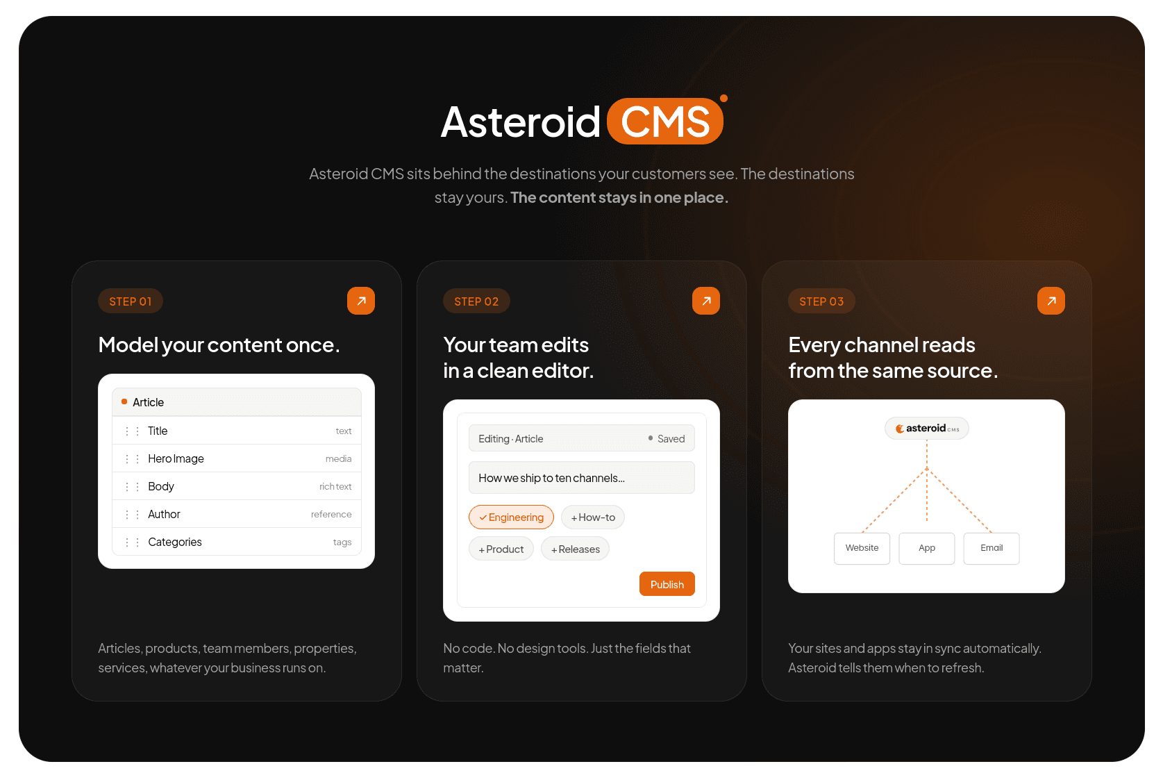 Screenshot of Asteroid CMS